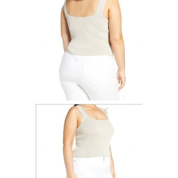 L-2  Leith square neck sweater tank PEBBLE size 4x - Picture 1 of 1